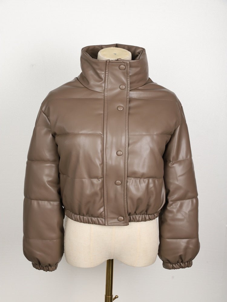 Warm Waterproof Ladies Leather Coat