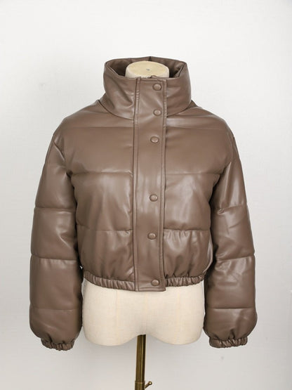 Warm Waterproof Ladies Leather Coat