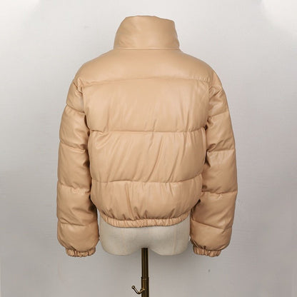 Warm Waterproof Ladies Leather Coat