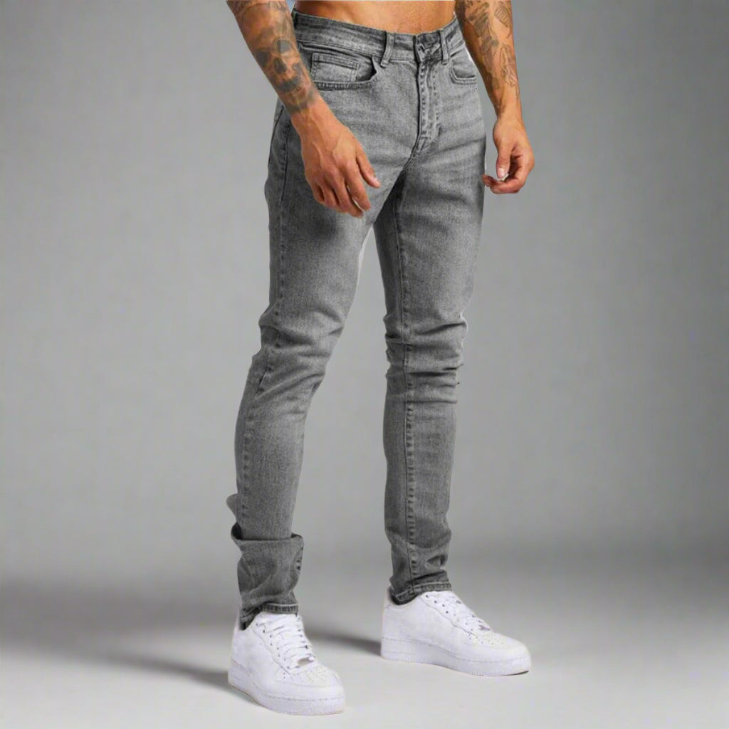 Men's Relaxed Fit Stretch Jeans with Comfortable Style - OutfitLondon