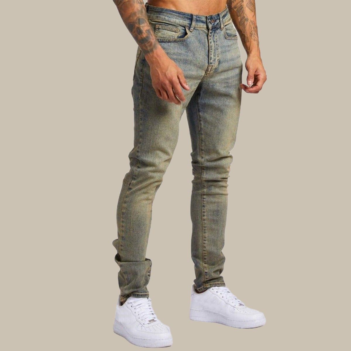 Men's Relaxed Fit Stretch Jeans with Comfortable Style