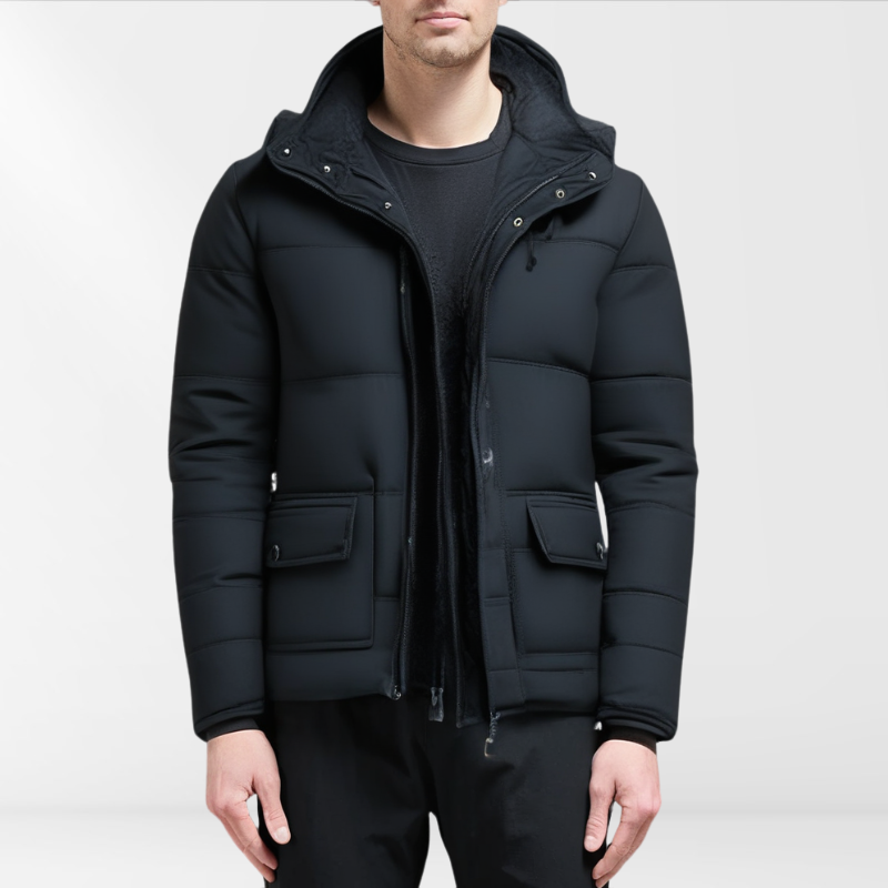 Warm Padded Mens Parka Coat Modern Fit