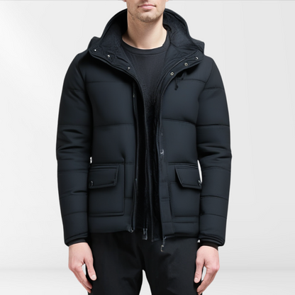 Warm Padded Mens Parka Coat Modern Fit