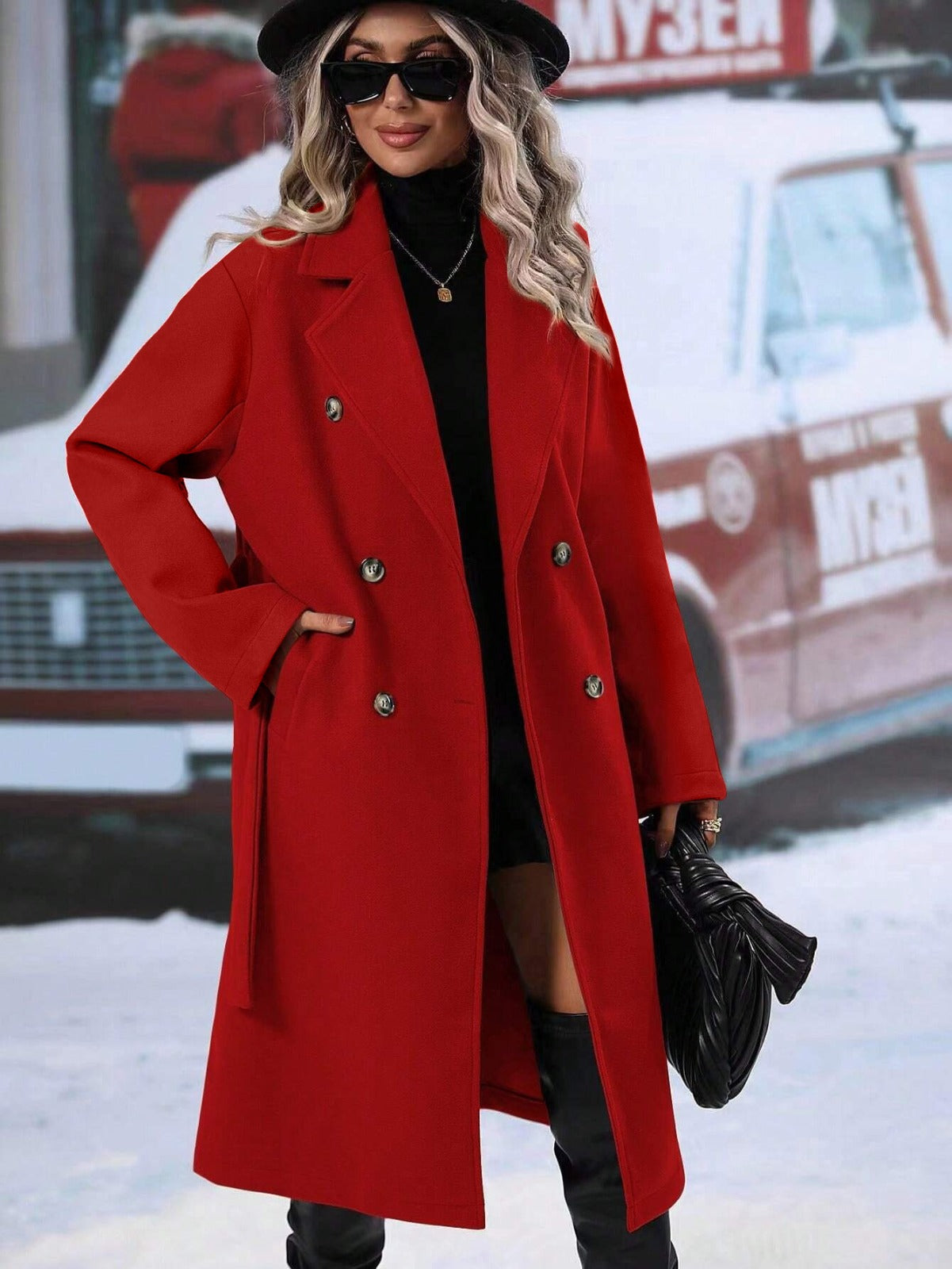 Timeless Double Button Ladies Winter Coat - OutfitLondon
