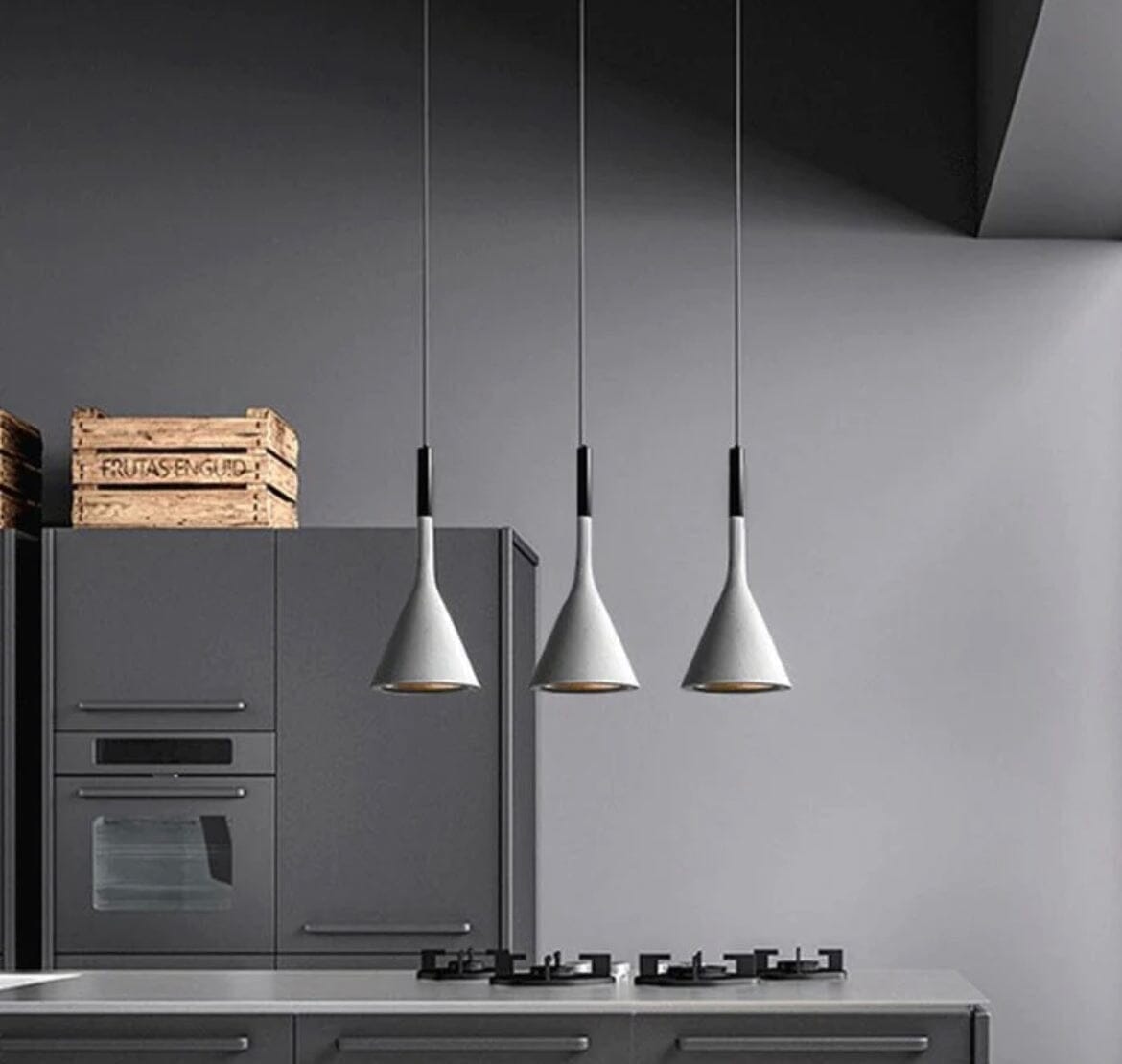 Contemporary Silver Pendant Light Fixture, 3 Pack - OutfitLondon
