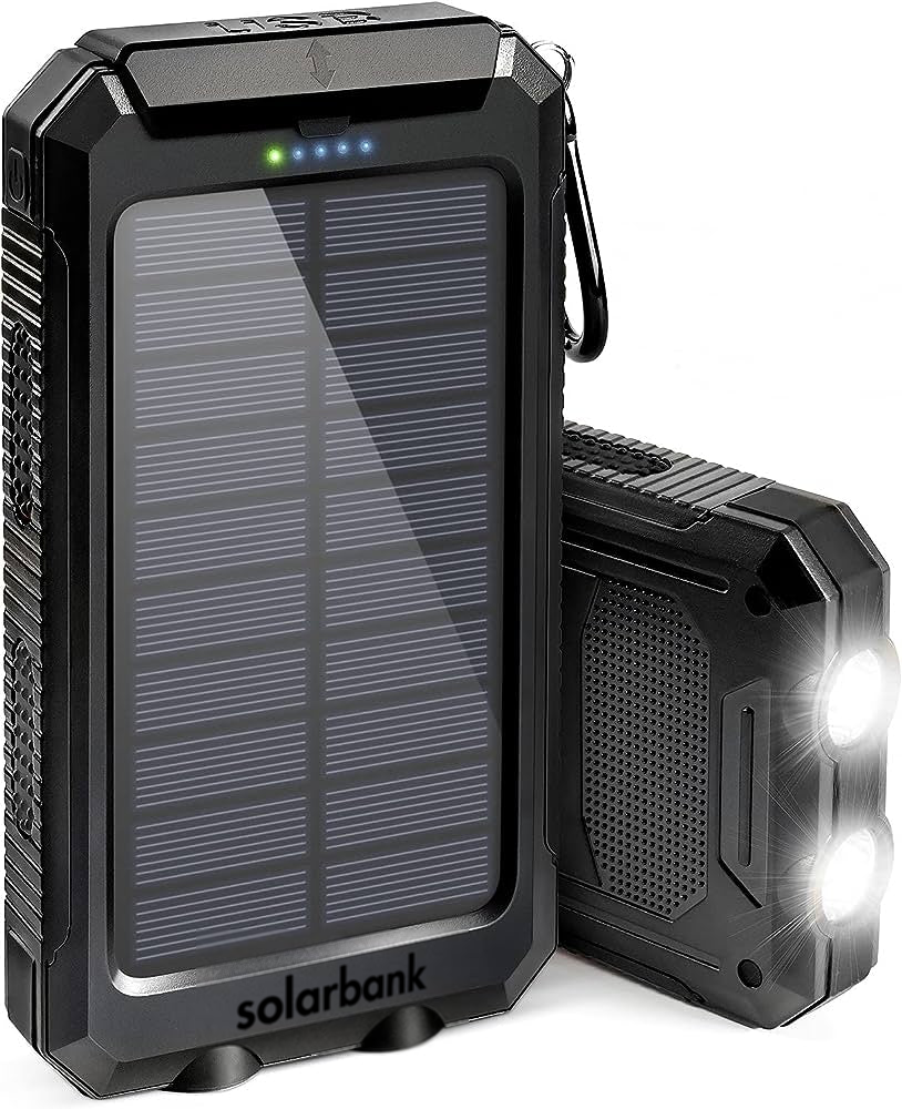 Compact 20000mAh Solar Power Bank Charger