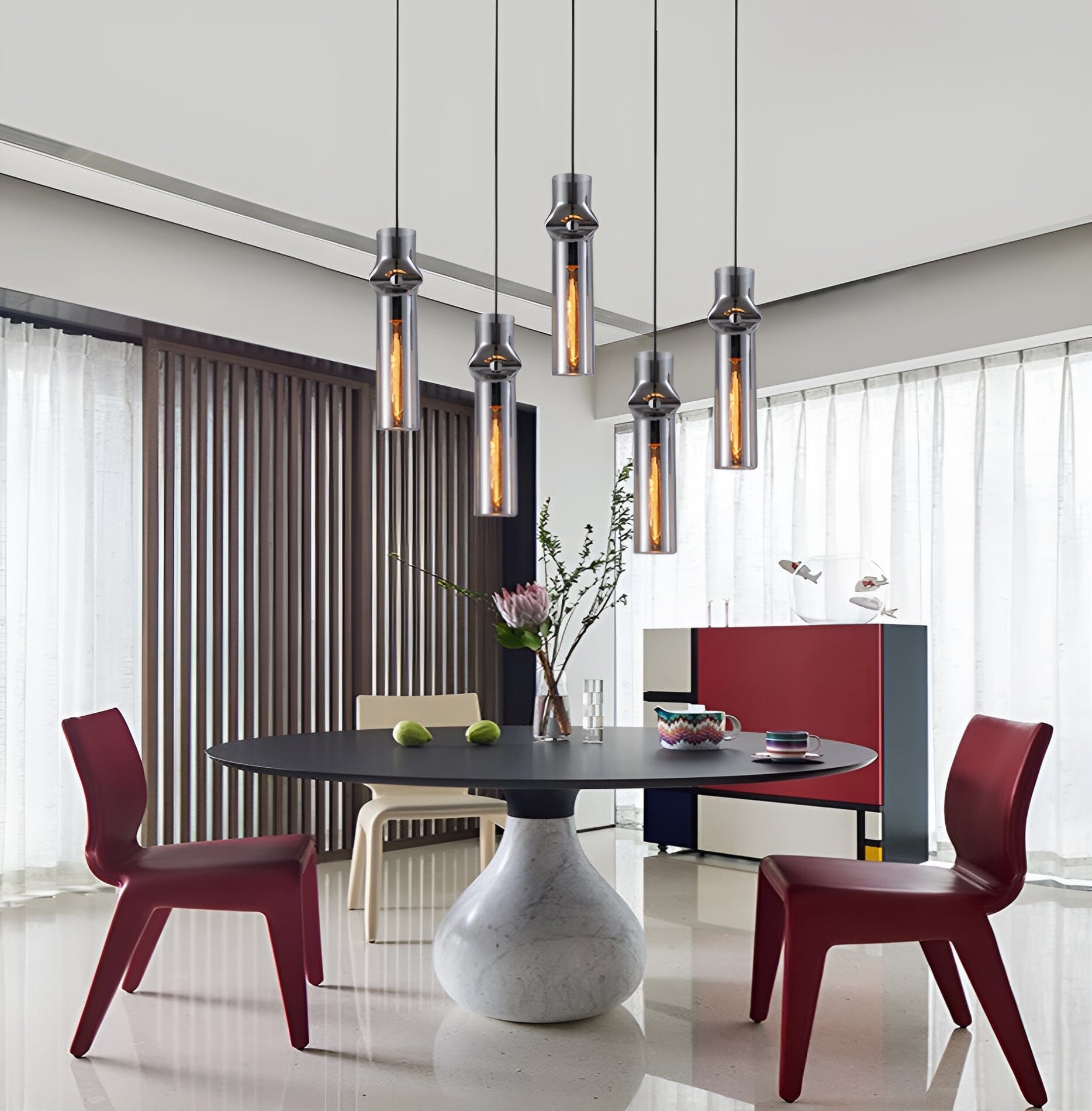 Sleek Silver Teardrop Pendant Lighting - OutfitLondon