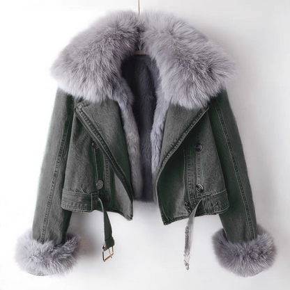 Soft Fleece Lined Women's Denim Coat