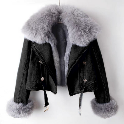 Soft Fleece Lined Women's Denim Coat