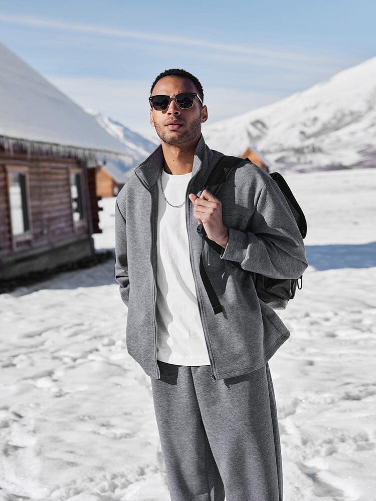 Casual Sports Zip Up Jacket Set