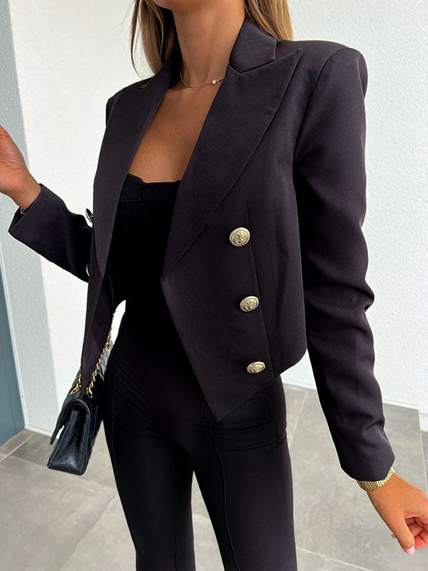 Timeless Tailored Ladies Short Button Jacket - OutfitLondon