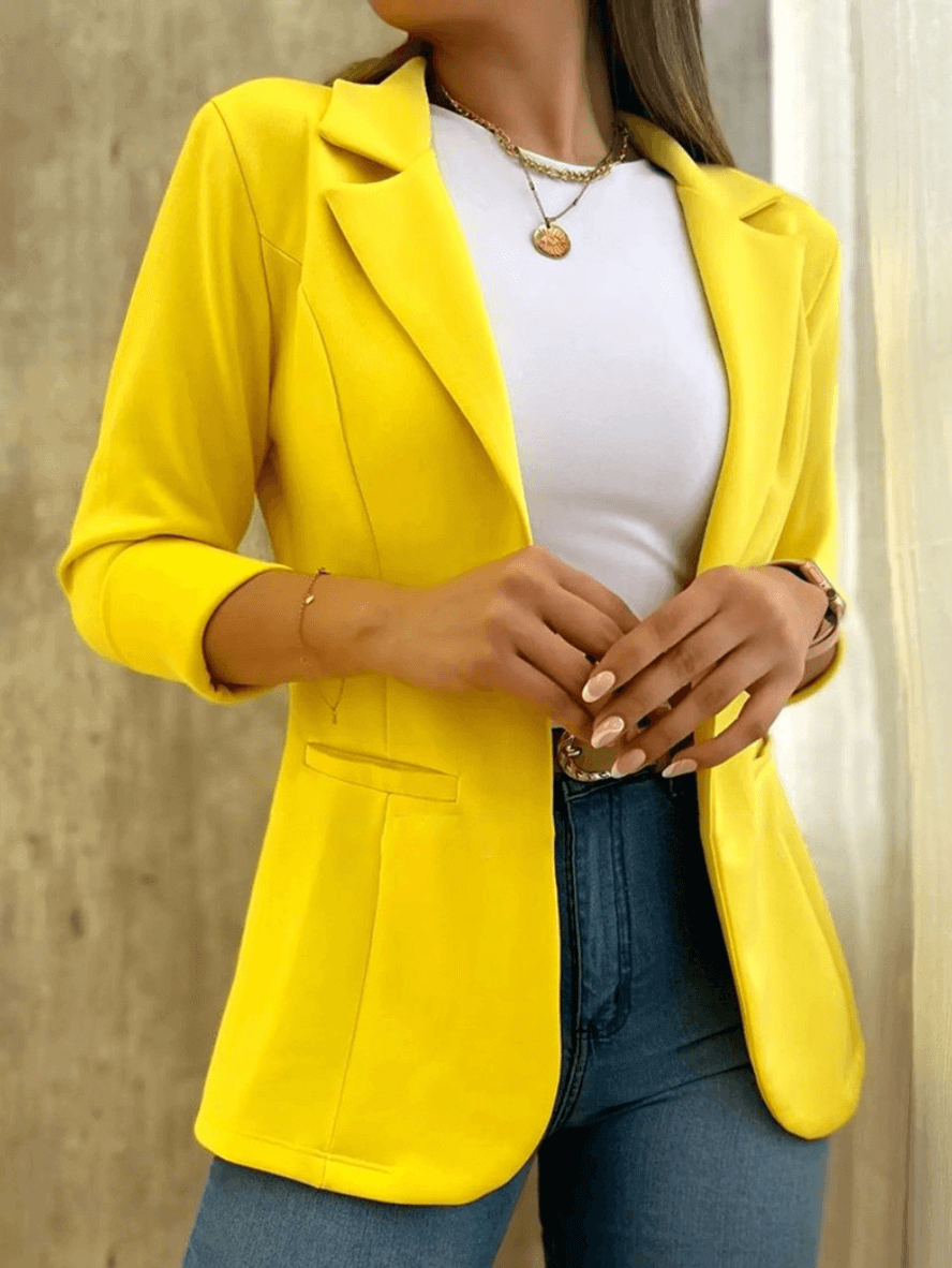 Tailored Women's Open Front Coat with Pockets