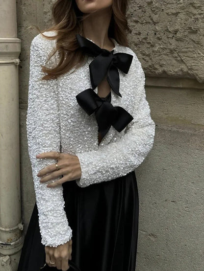 Sparkly Fitted Waist Jacket for Ladies