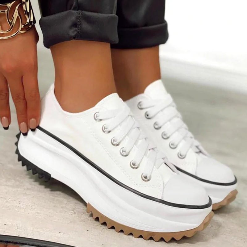 Fashionable Women's Lace Up Sneakers - OutfitLondon