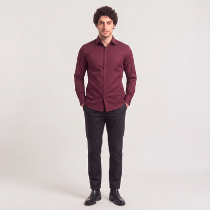 Men's Classic Slim-Fit Cotton Dress Shirt
