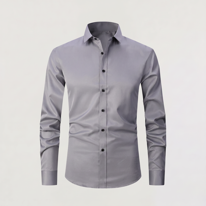Men's Slim-Fit Cotton Button-Up Dress Shirt