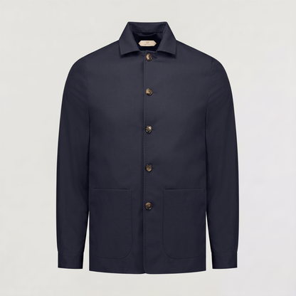 Men's Casual Button-Up Cotton Blazer Jacket Navy