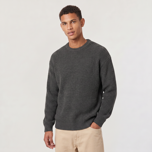 Men's Casual Textured Knit Loose Fit Sweater