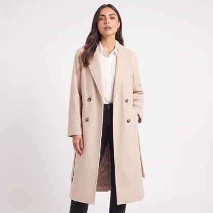 Women's Classic Wool Blend Long Button-Up Coat