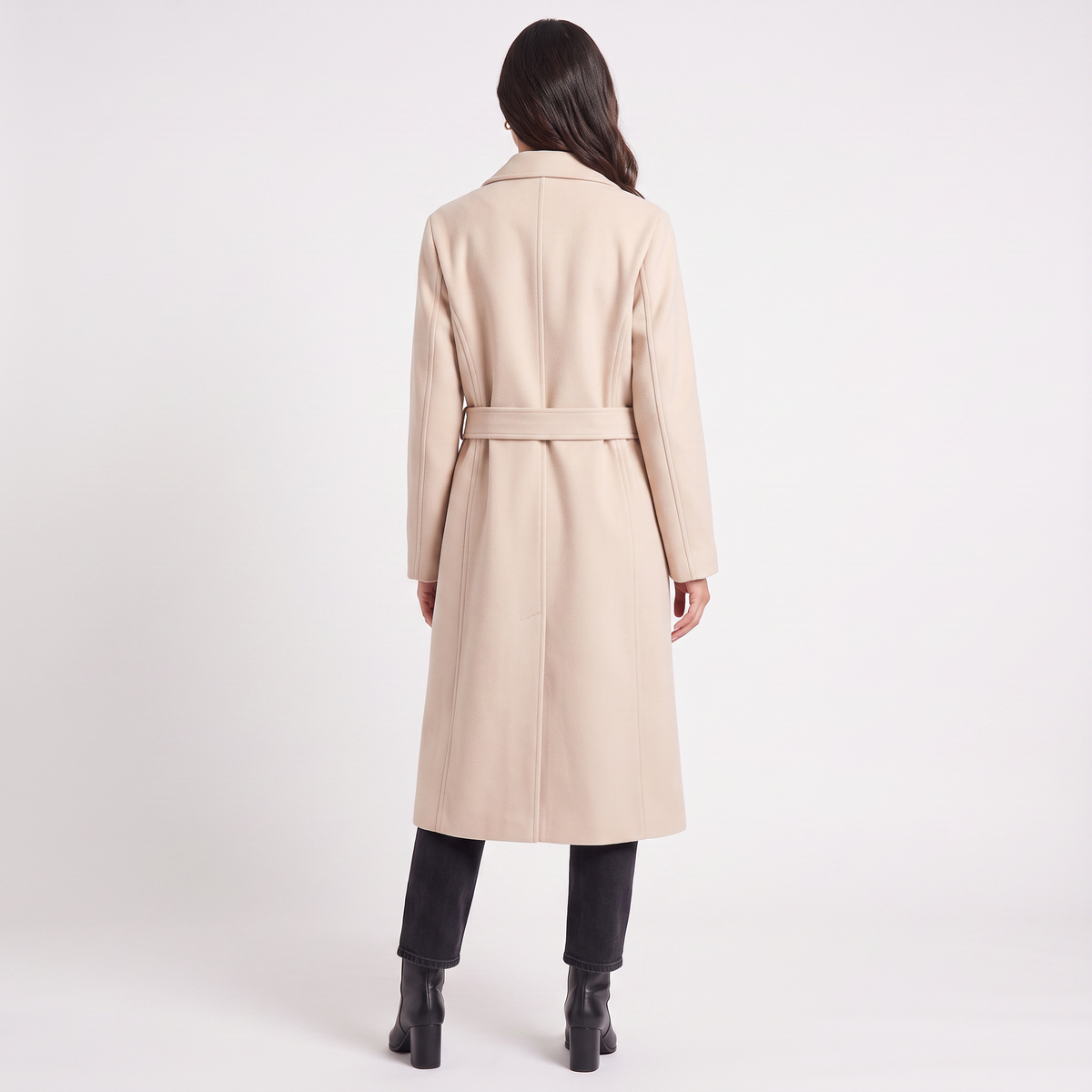 Women's Classic Wool Blend Long Button-Up Coat