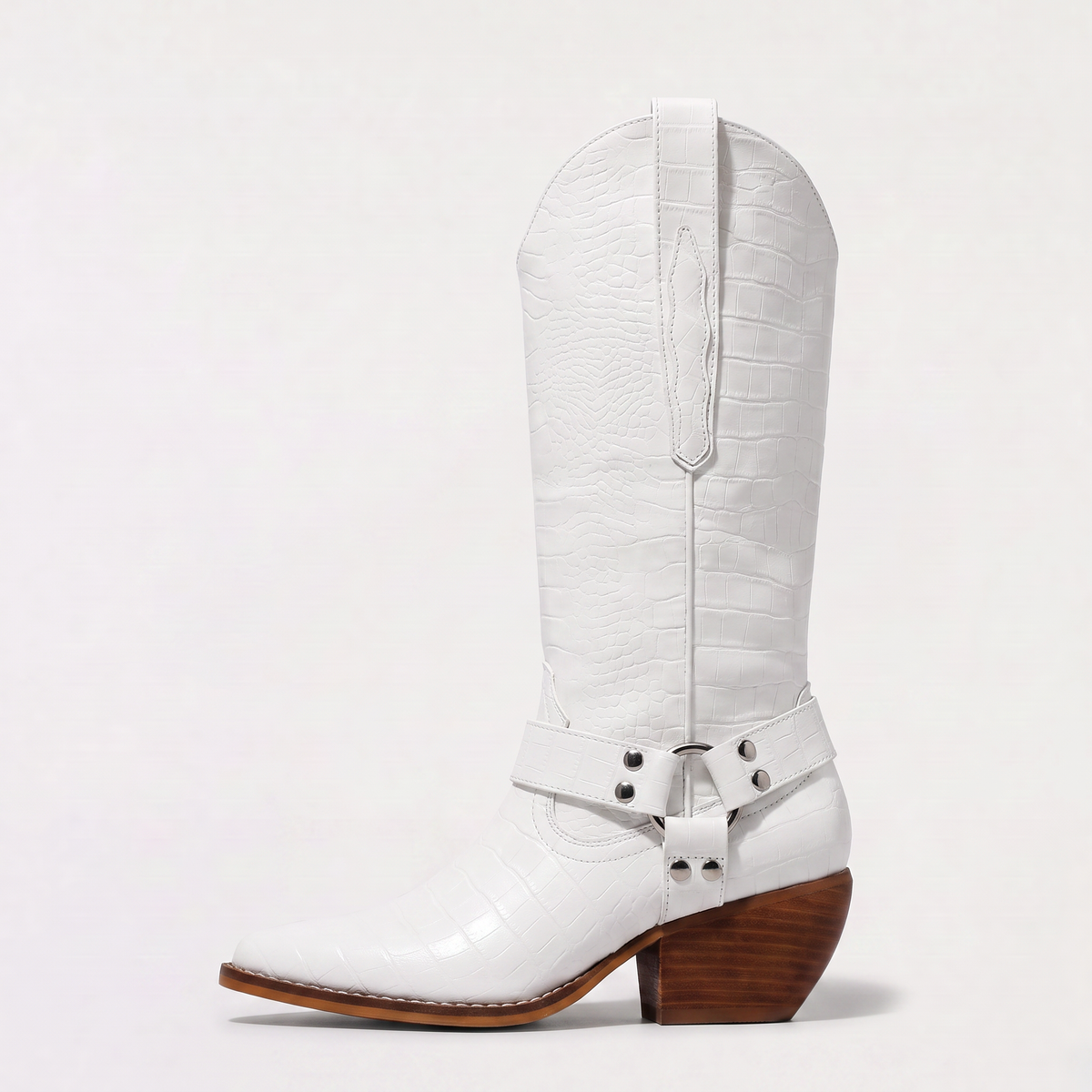 Women's Stylish Leather Block Heel Cowboy Boots