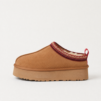 Women's Casual Borg-Lined Platform Mule Slippers