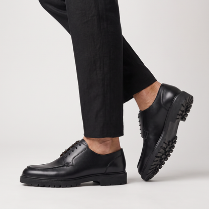 Men's Classic Leather Apron-Toe Derby Shoes