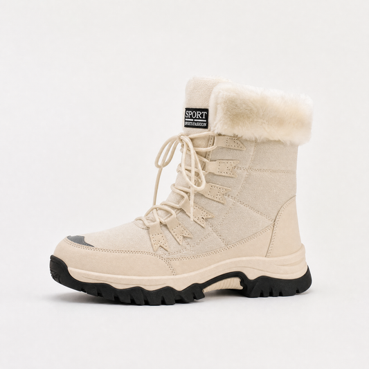 Women's Waterproof Leather Lace-Up Winter Boots