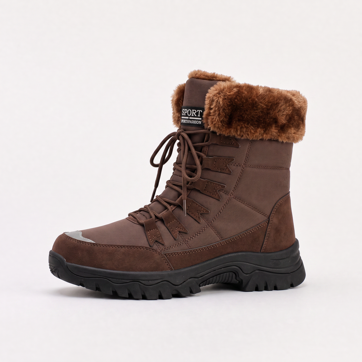 Women's Waterproof Leather Lace-Up Winter Boots