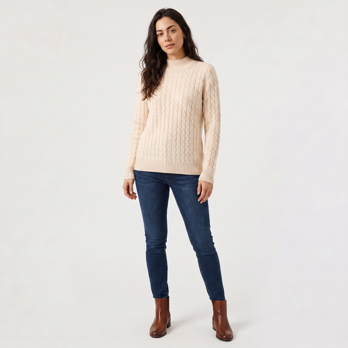 Women's Oversized Wool Cable Knit Jumper