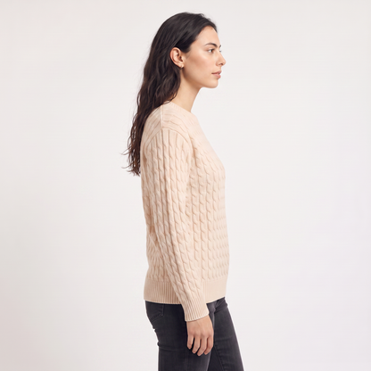 Women's Oversized Wool Cable Knit Jumper