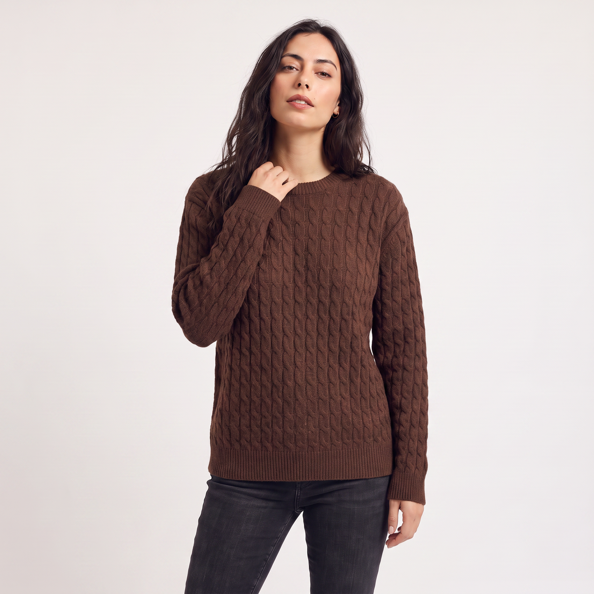 Women's Oversized Wool Cable Knit Jumper