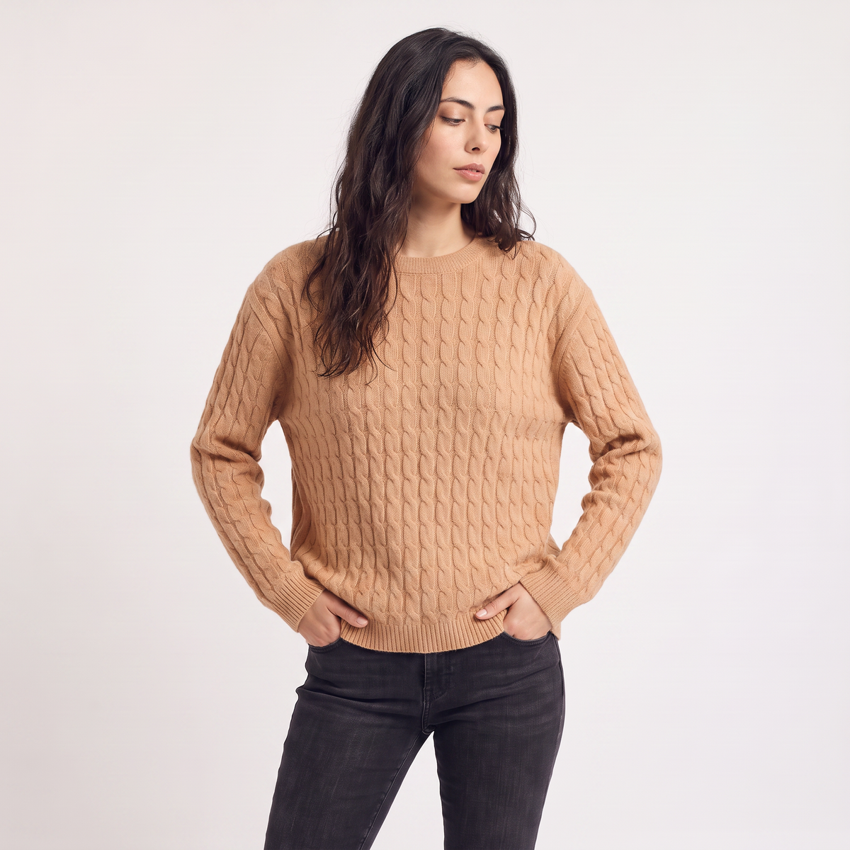 Women's Oversized Wool Cable Knit Jumper