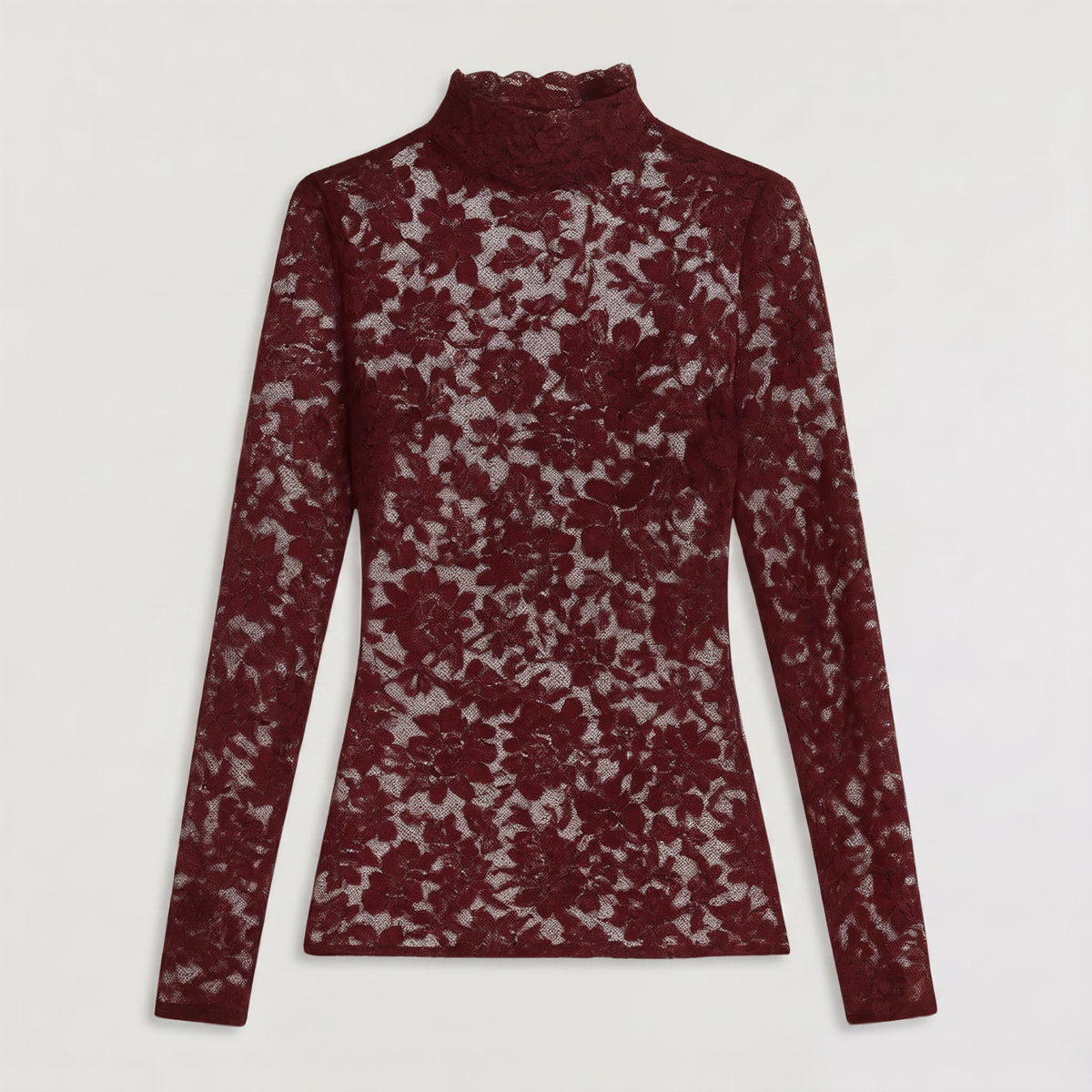 Women's Elegant Lace High-Neck Blouse