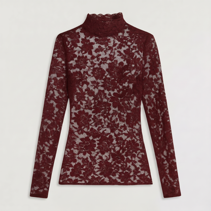Women's Elegant Lace High-Neck Blouse