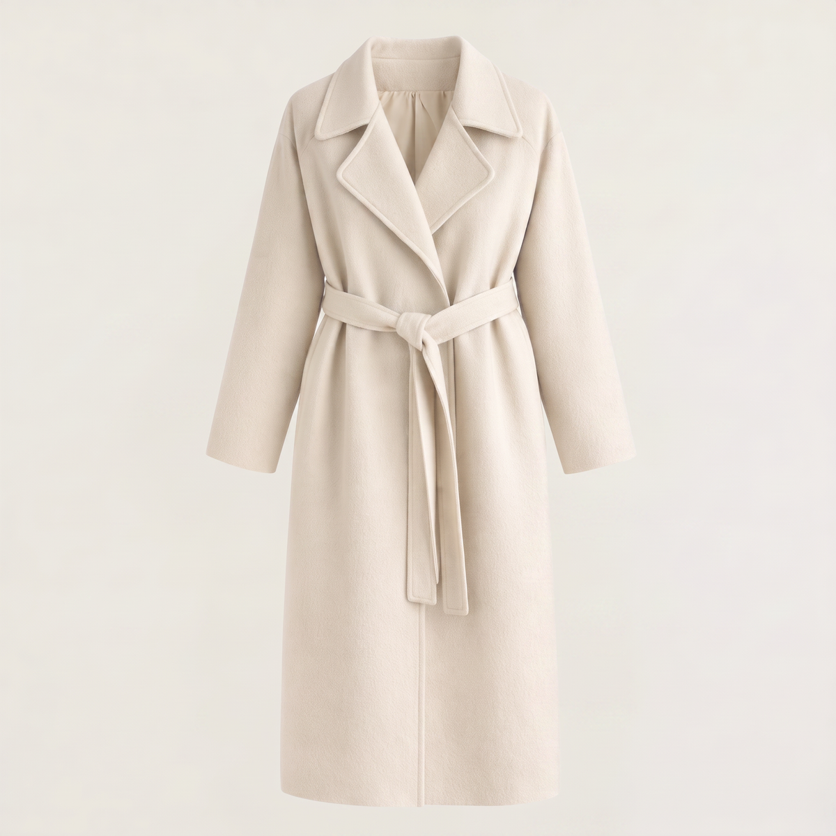 Women's Classic Wool Blend Long Wrap Coat