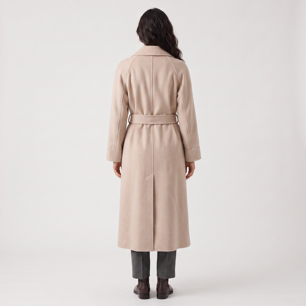Women's Classic Wool Blend Long Wrap Coat