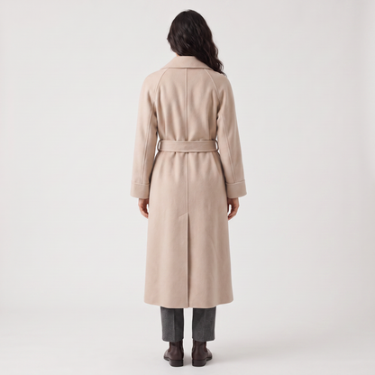 Women's Classic Wool Blend Long Wrap Coat