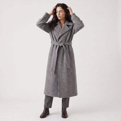 Women's Classic Wool Blend Long Wrap Coat