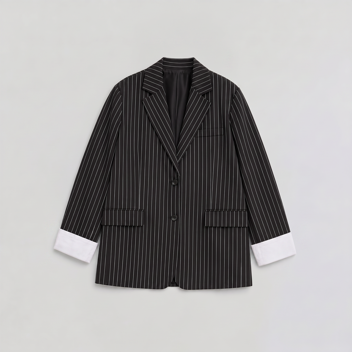 Women's Oversized Cotton Blend Striped Blazer