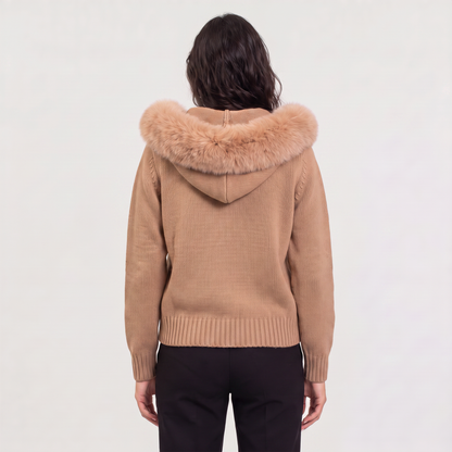 Women's Classic Fur Collar Cardigan Jacket