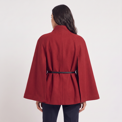 Women's Classic Wool Blend Belted Cloak Coat