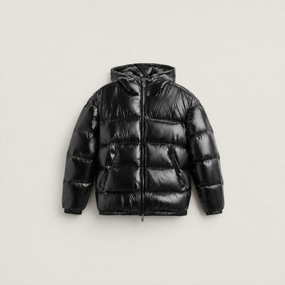 Women's Glossy Hooded Puffer Jacket