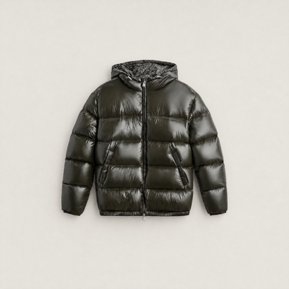Women's Glossy Hooded Puffer Jacket