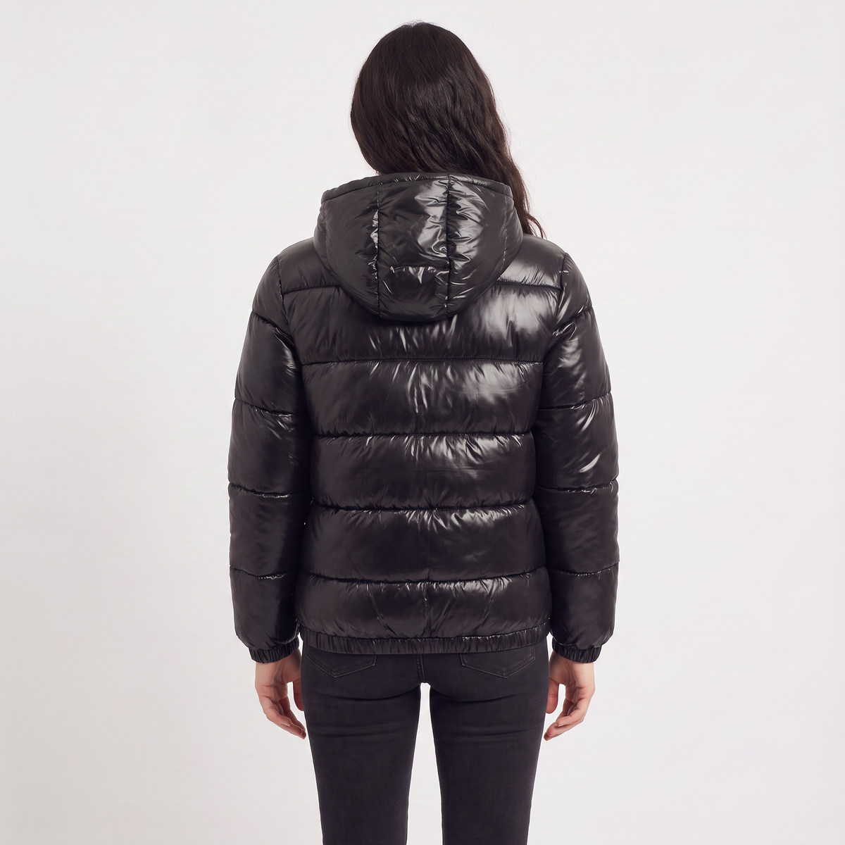 Women's Glossy Hooded Puffer Jacket