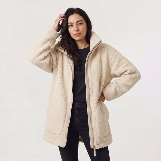 Women's Casual Teddy Fleece Zip-Up Jacket