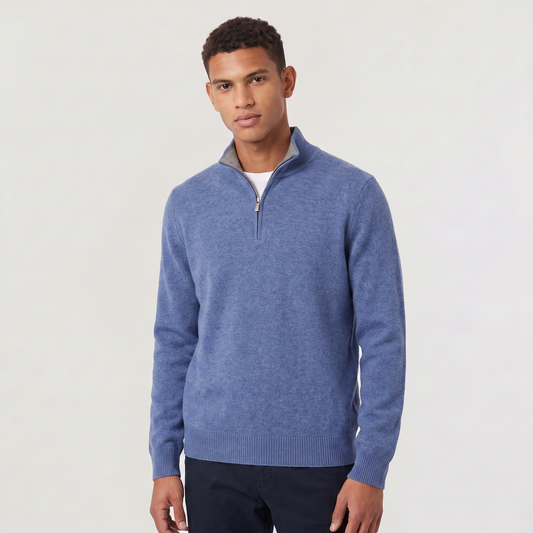 Men's Classic Wool Blend Half-Zip Jumper
