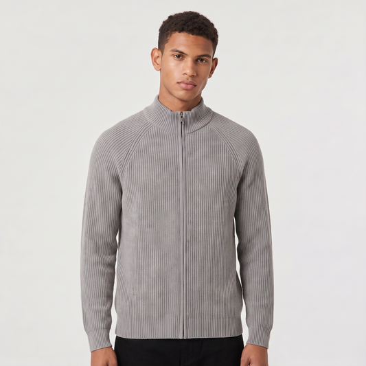 Men's Classic Ribbed Full-Zip Cardigan