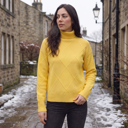 Women's Classic Cable Knit Turtleneck Sweater