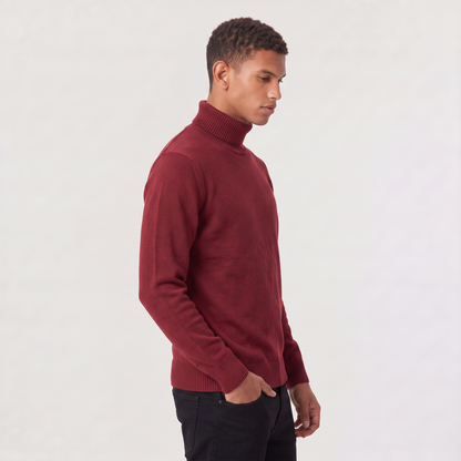 Men's Classic Wool Ribbed Collar Turtleneck Sweater
